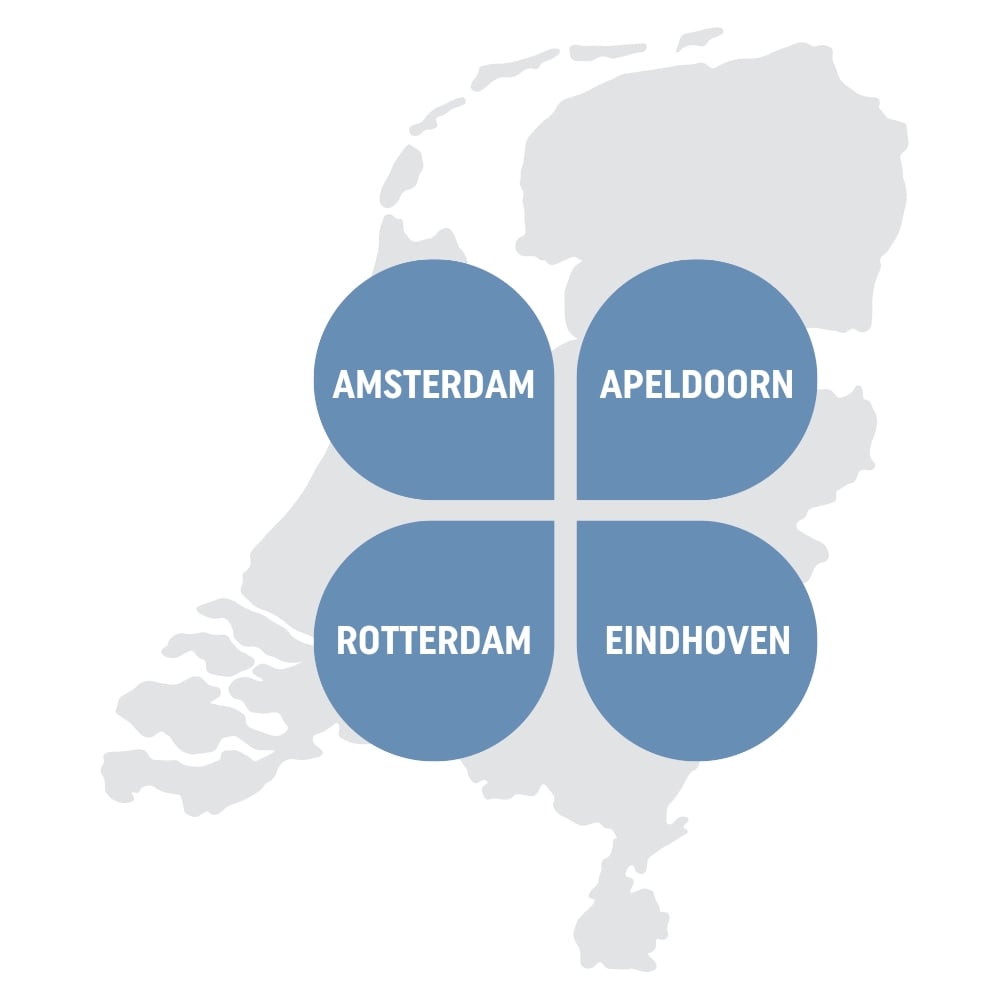 Nederland kaart vestigingen
