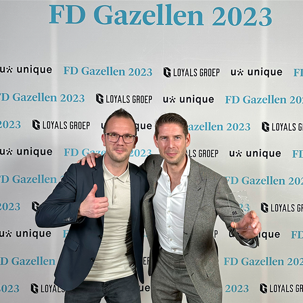 Ondernemer Johan Tol samen met collega Roel Smit bij FD Gazellen